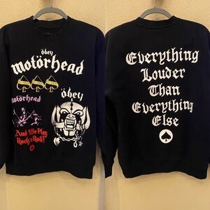 OBEY Black Motorhead Graphic Crewneck Sweatshirt Size Medium-Unisex
